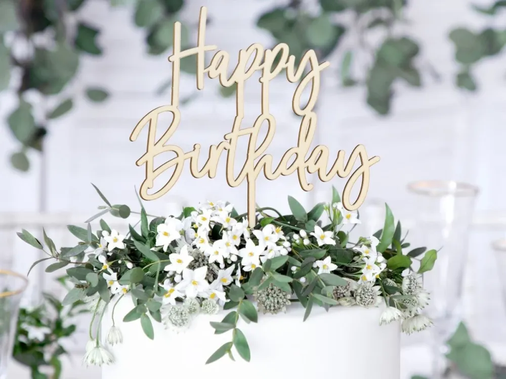Kakunpäällinen Hyvää syntymäpäivää puu 16.5cm