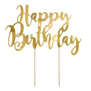 Kakunpäällyste Happy Birthday Gold 22.5cm
