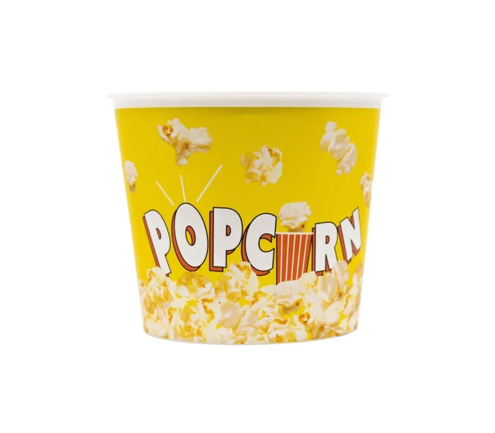 Keltainen popcorn kulho
