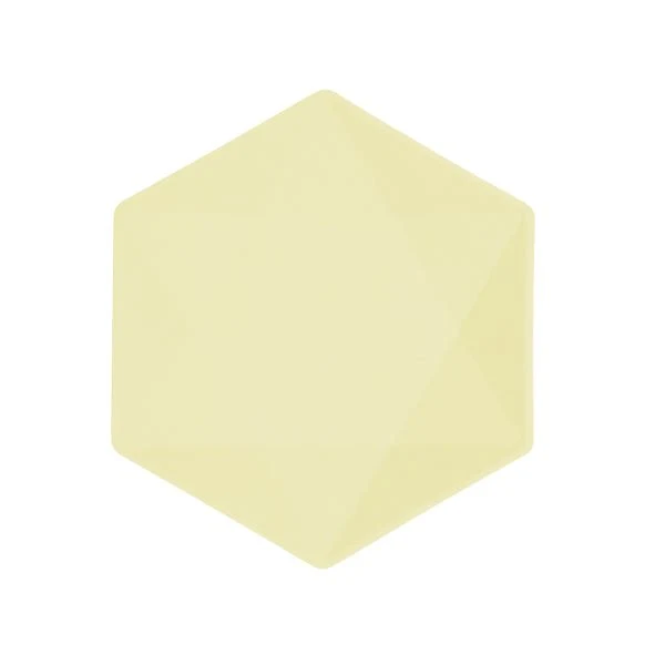 Keltaiset lautaset kuusikulmio 20.8cm 6kpl