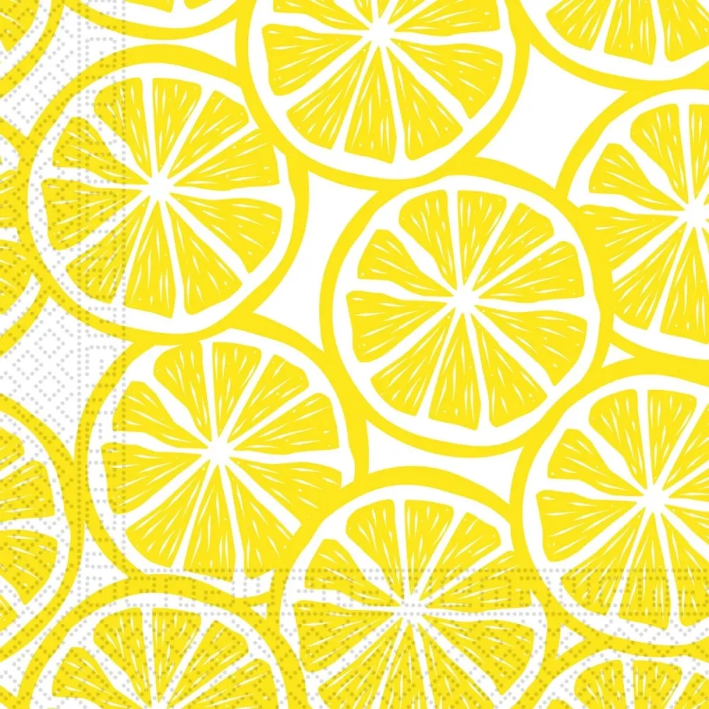 Keltaiset lautasliinat Lemon 33cm 20kpl
