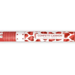 Konfetti tykki sydämet punainen 40cm