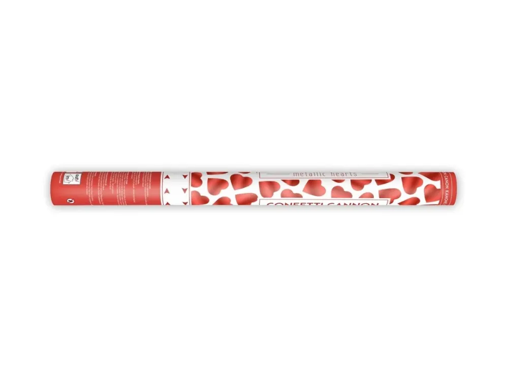 Konfetti tykki sydämet punainen 60cm