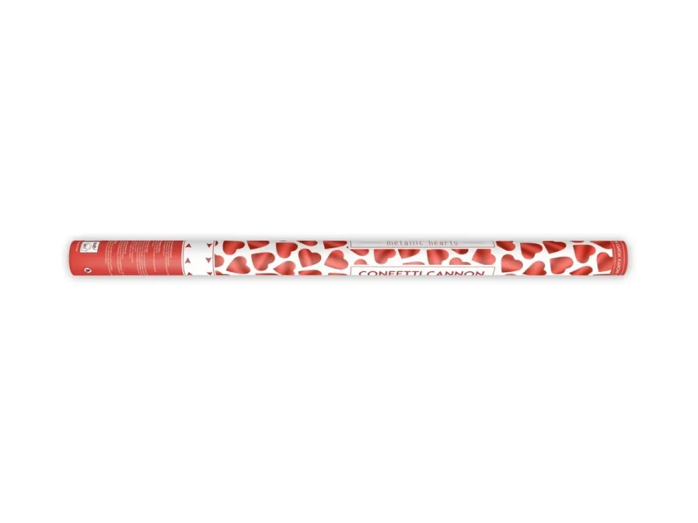 Konfetti tykki sydämet punainen 80cm