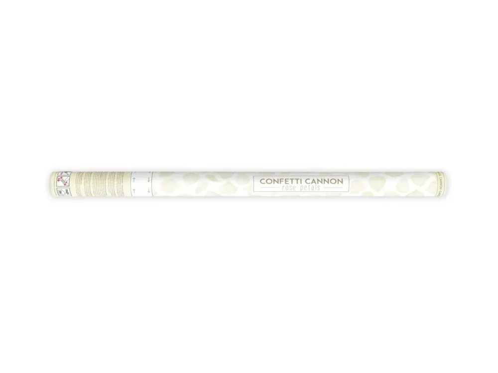 Konfetti tykki Vanilja kerma ruusun terälehtiä 80cm
