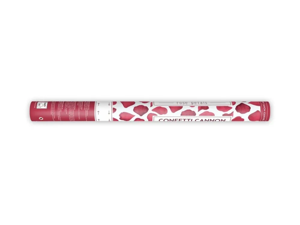 Konfettitykki Bordeaux punainen ruusun terälehtiä 40cm