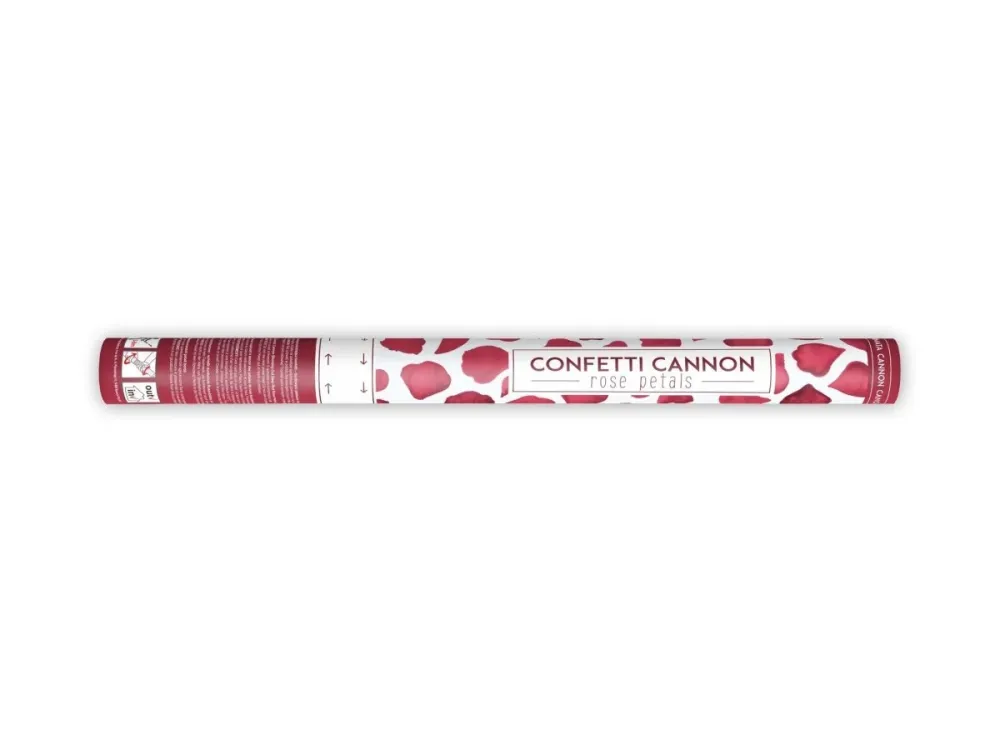 Konfettitykki Bordeaux punainen ruusun terälehtiä 60cm