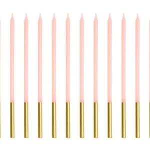 Kultainen vaaleanpunainen kynttilä 14cm 12kpl