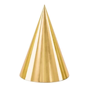 Kultaiset juhlahatut 16cm 6kpl