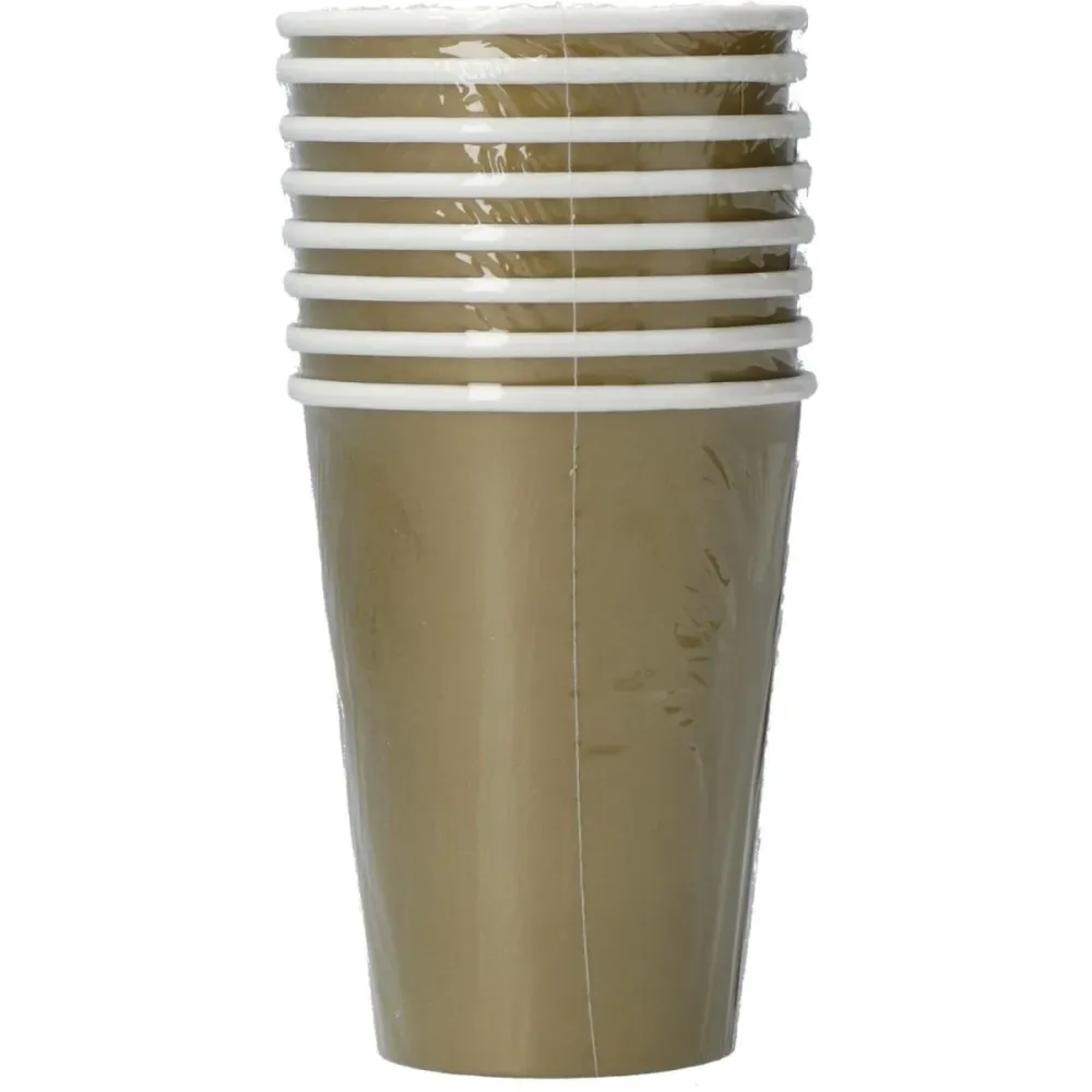 Kultaiset kupit pahvi 350ml 8kpl