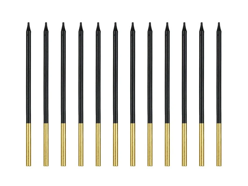 Kultaiset mustat kynttilät 14cm 12kpl
