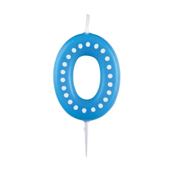 0 Kynttilä Siniset pisteet 6.5cm