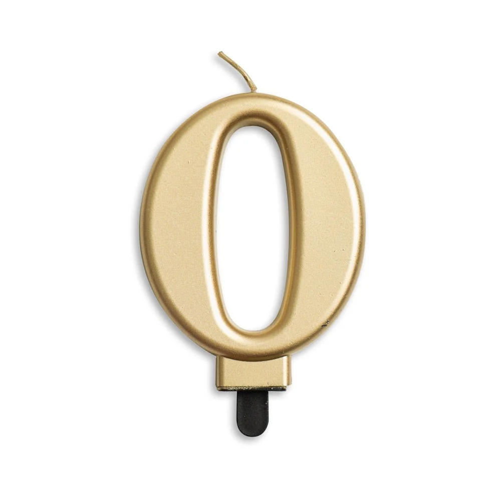 Kynttilä 0 Vuosi Gold Metallic 8cm