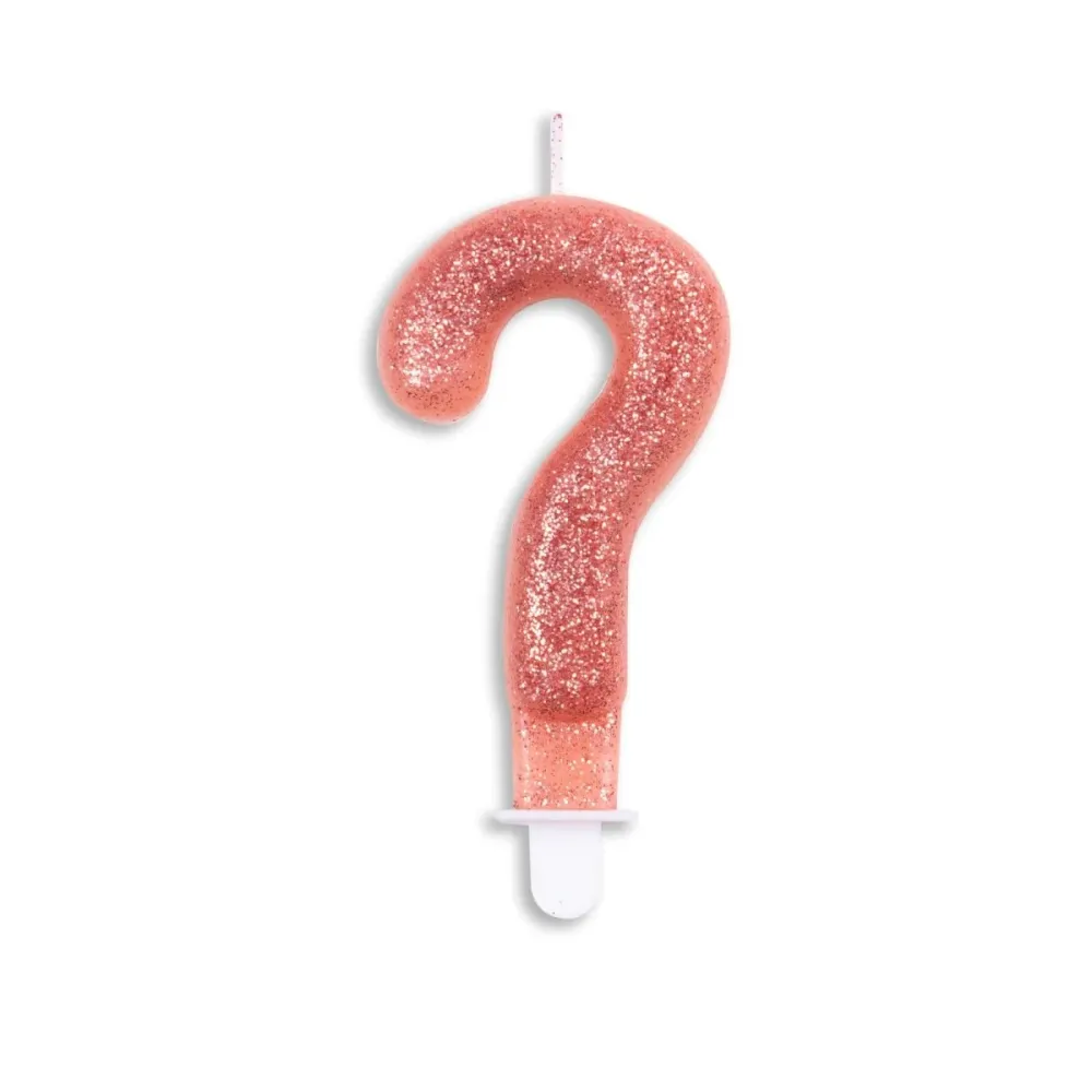 Kynttilä? Vuosi Rose Gold Glitter 7cm