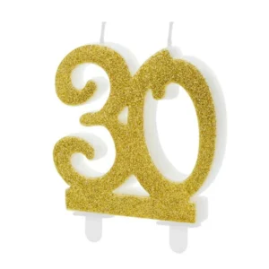 Kynttilä 30 vuotta Kulta 7.5cm
