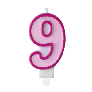 Kynttilä 9 vuotta Vaaleanpunainen 7cm