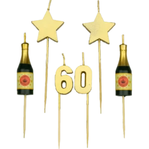 Kynttilät 60 vuotta samppanjaa 17.5cm