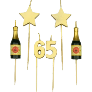 Kynttilät 65 vuotta samppanjaa 17.5cm