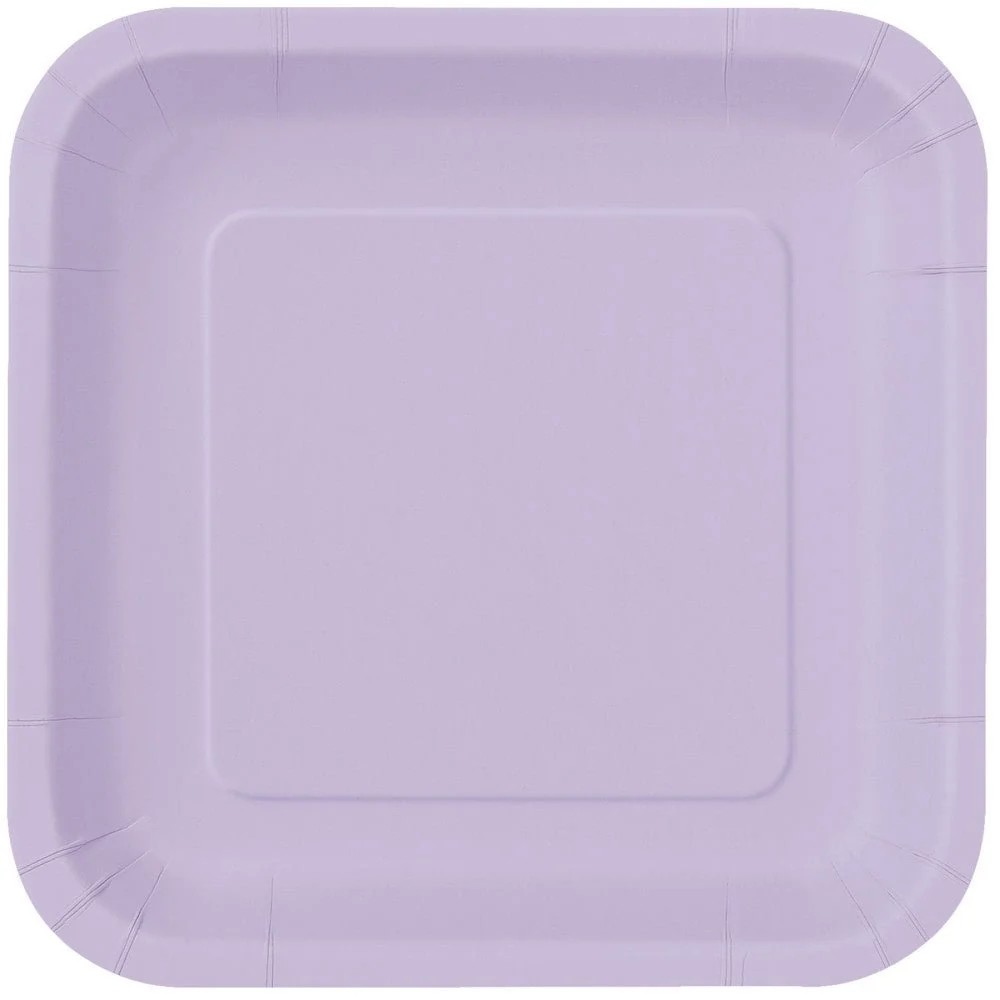 Lautaset neliö liila 23cm 14kpl