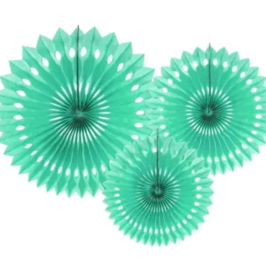 Mintunvihreät paperiviuhkat 20cm 3kpl