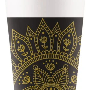 Musta kultainen kuppi Mandala 200ml 8kpl