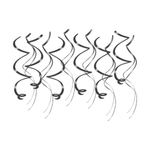 Musta roikkuu koristelu Swirls 12kpl