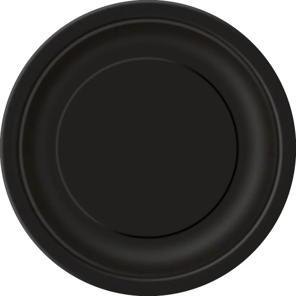 Mustat lautaset pyöreät 23cm 16kpl