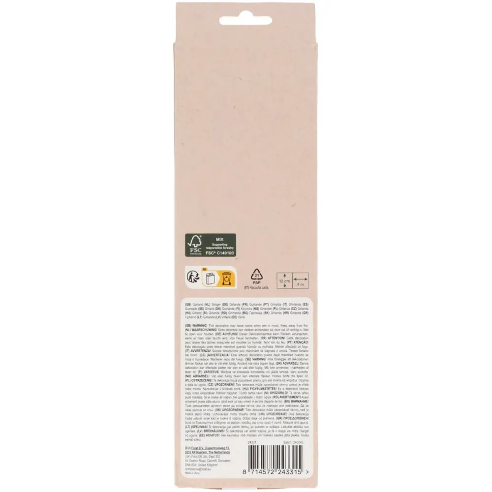 Oranssi Garland tuuletin 4m