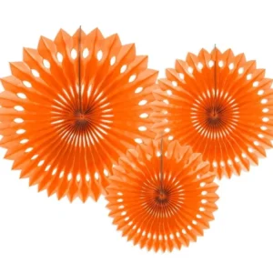 Oranssi paperiviuhka 25cm 3kpl