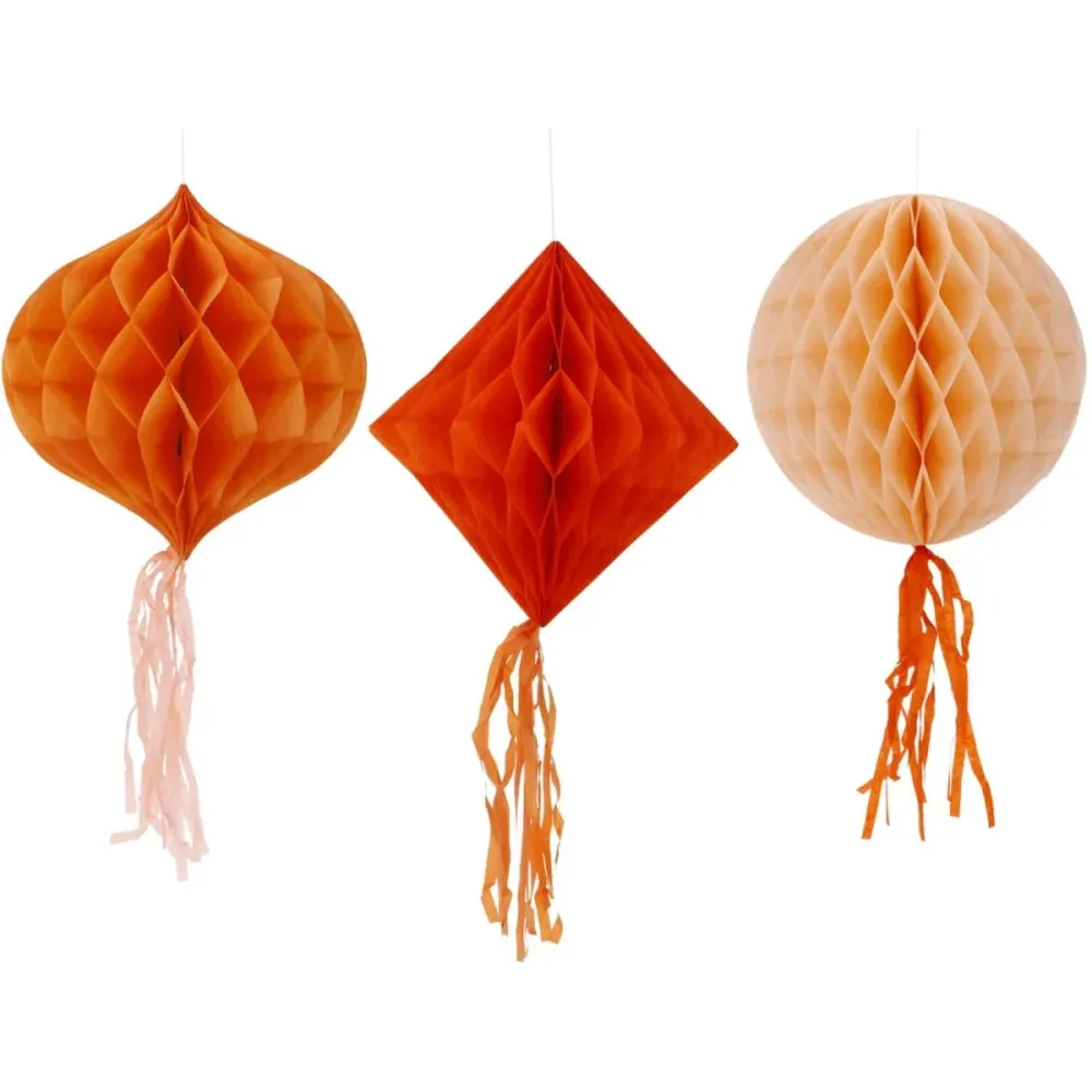 Oranssit hunajakennot 30cm 3kpl