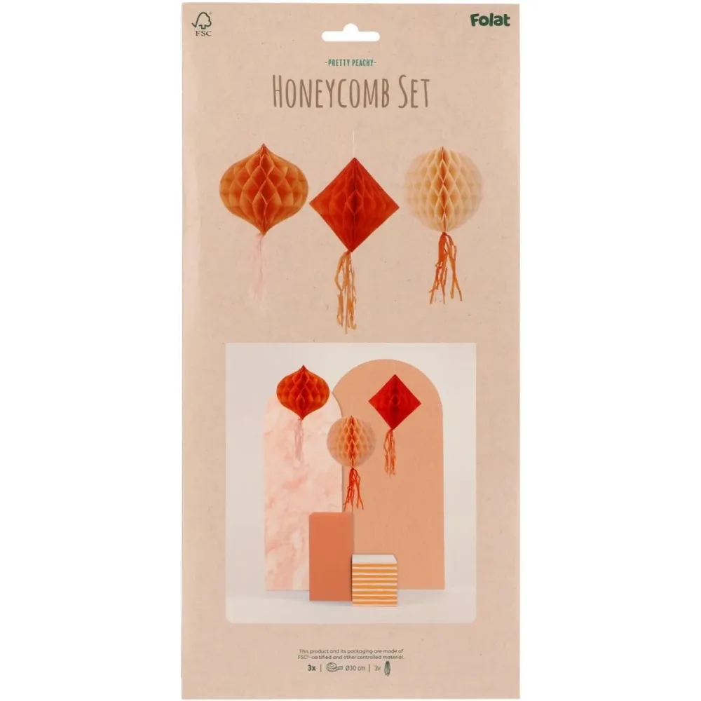 Oranssit hunajakennot 30cm 3kpl