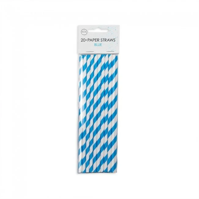Paperipillit Sininen raidallinen 19.7cm 20kpl