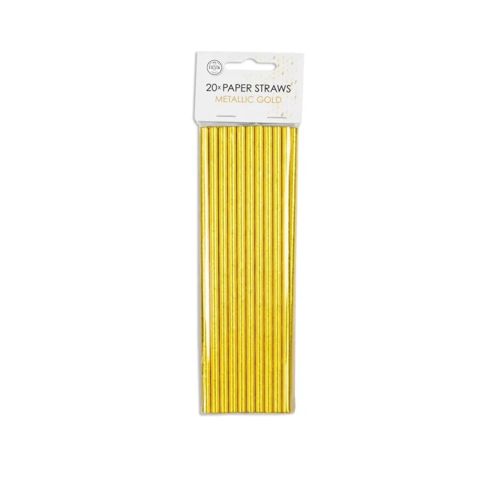 Paperiset kultaiset oljet 19.7cm 20kpl
