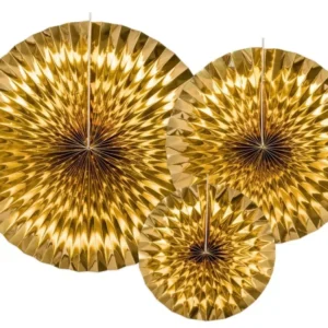 Paperituulettimet Gold Set 23-40cm 3 kpl