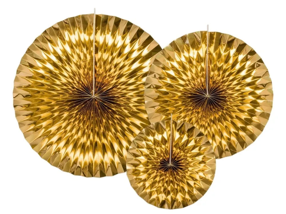 Paperituulettimet Gold Set 23-40cm 3 kpl