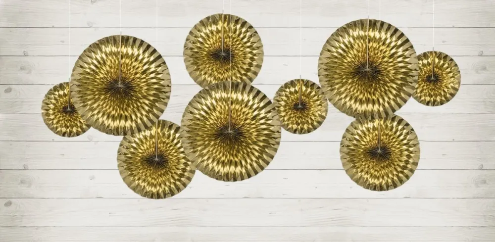 Paperituulettimet Gold Set 23-40cm 3 kpl