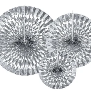 Paperituulettimet hopeafoliosetti 23-40cm 3 kpl