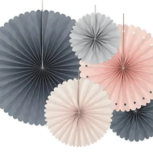 Paperiviuhka värillinen setti 14-38cm 3 kpl