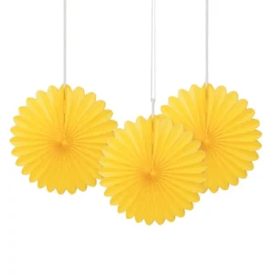 Paperiviuhkat Keltainen 15cm 3kpl