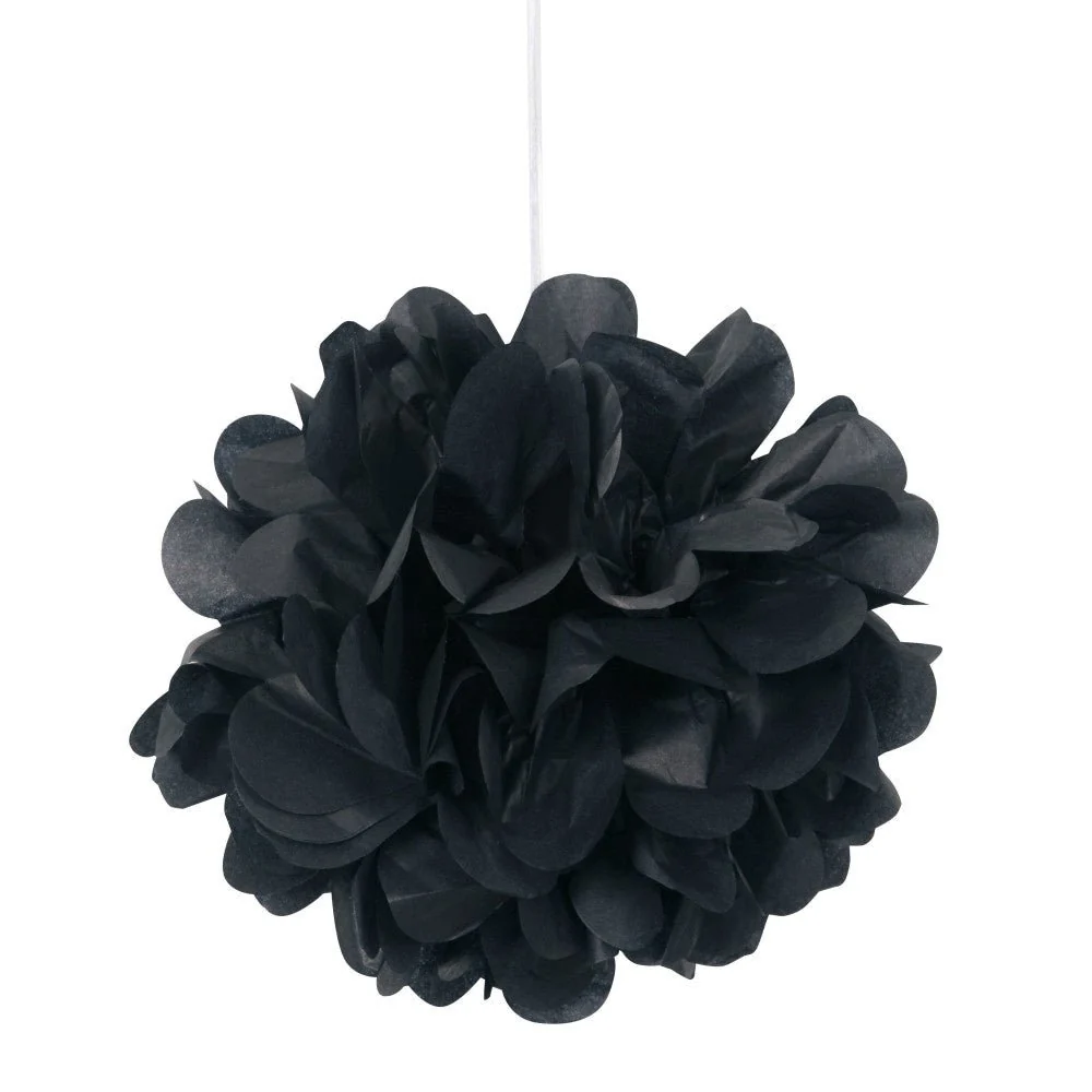 Pompon Musta 20cm 3kpl