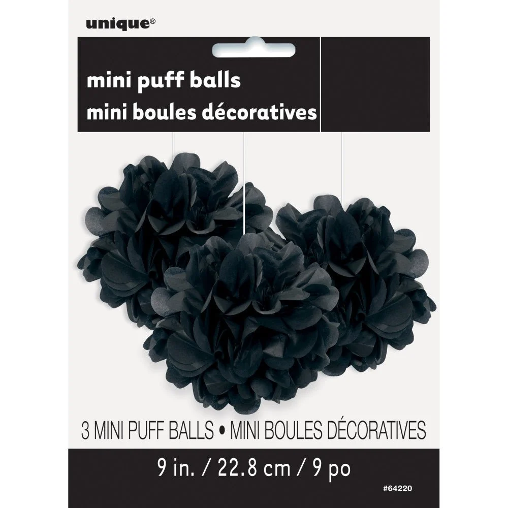 Pompon Musta 20cm 3kpl