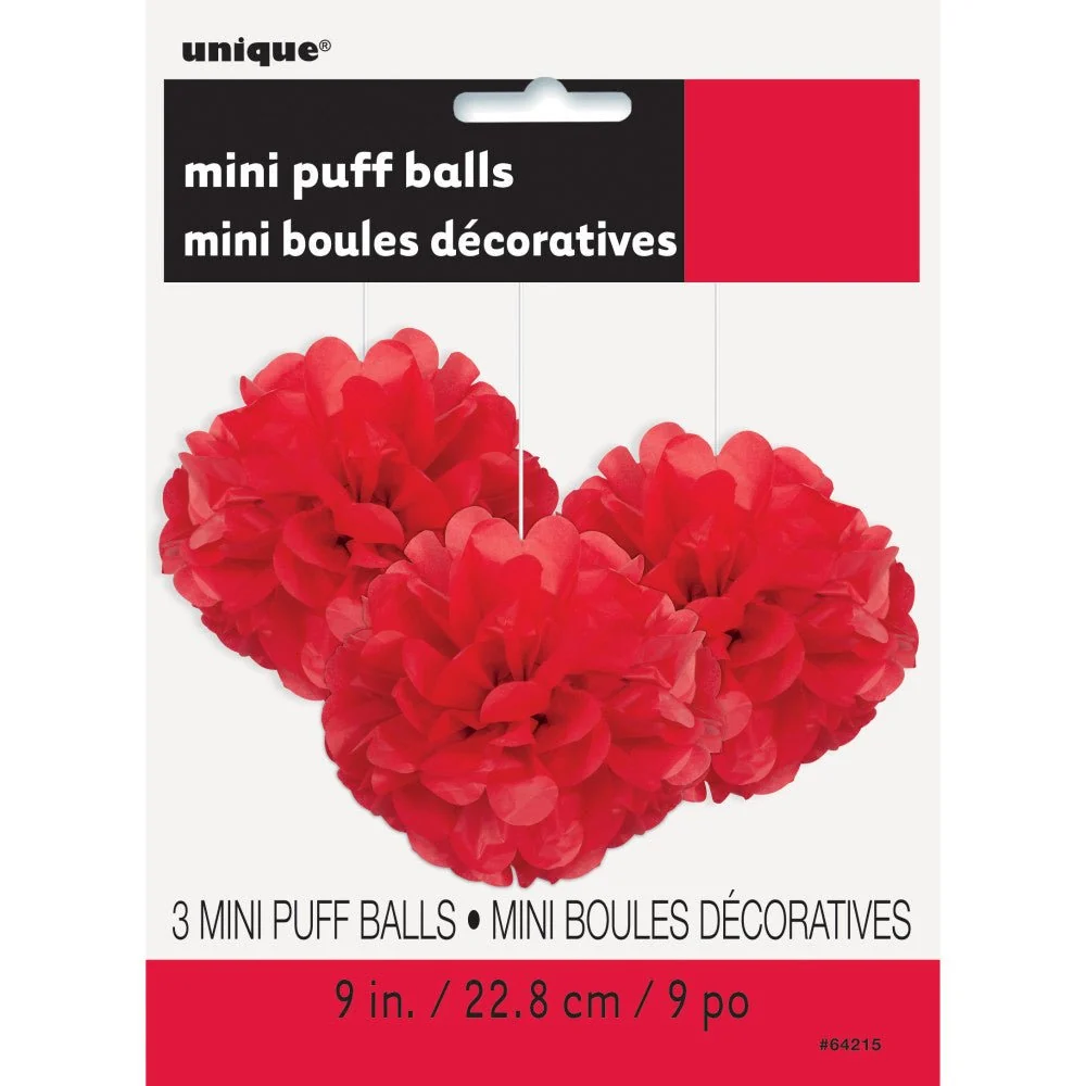 Pompon Punainen 20cm 3kpl