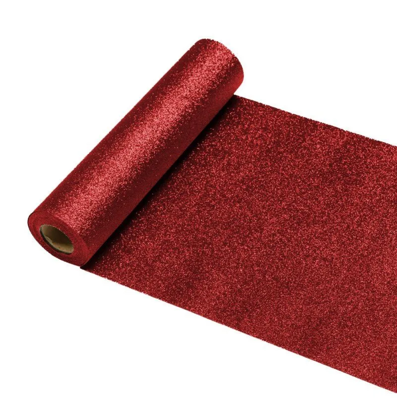 Punainen pöytäjuoksija Glitter 5m