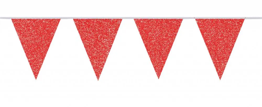Punaiset koristekranssit Glitter 6m