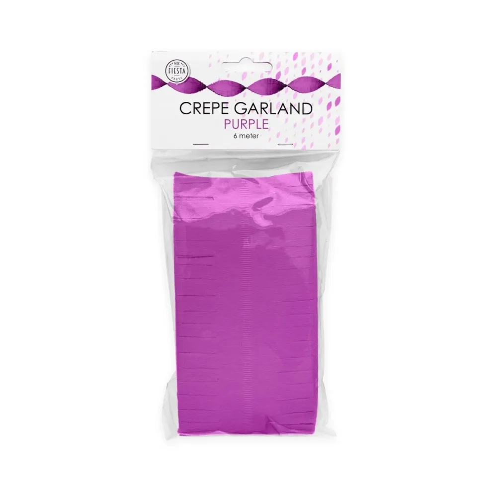 Purppura Garlands kreppi 6m