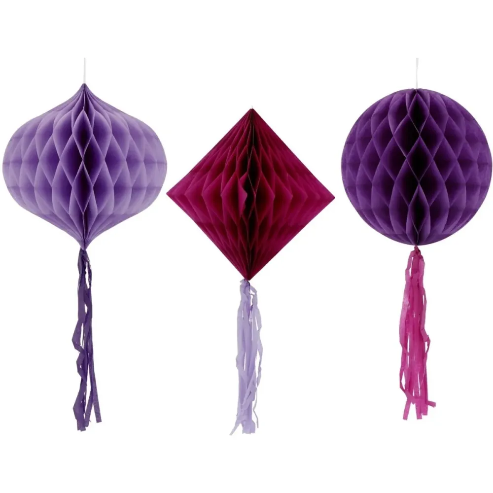 Purppuranpunaiset hunajakennot 30cm 3kpl