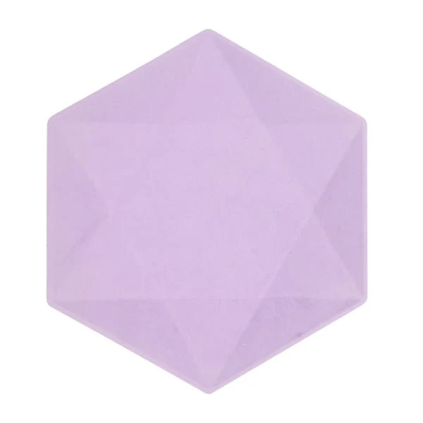 Purppuranpunaiset lautaset kuusikulmaiset 26cm 6kpl