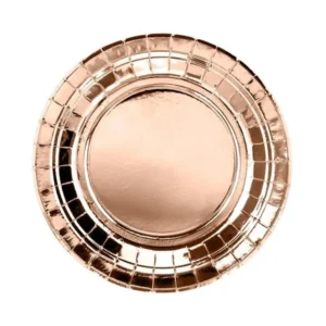 Ruusukultaiset lautaset pahvi 18cm 6kpl