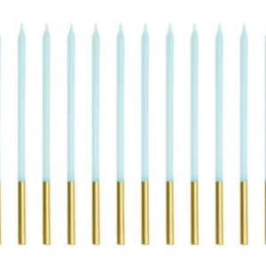 Sininen kultainen kynttilä 14cm 12kpl