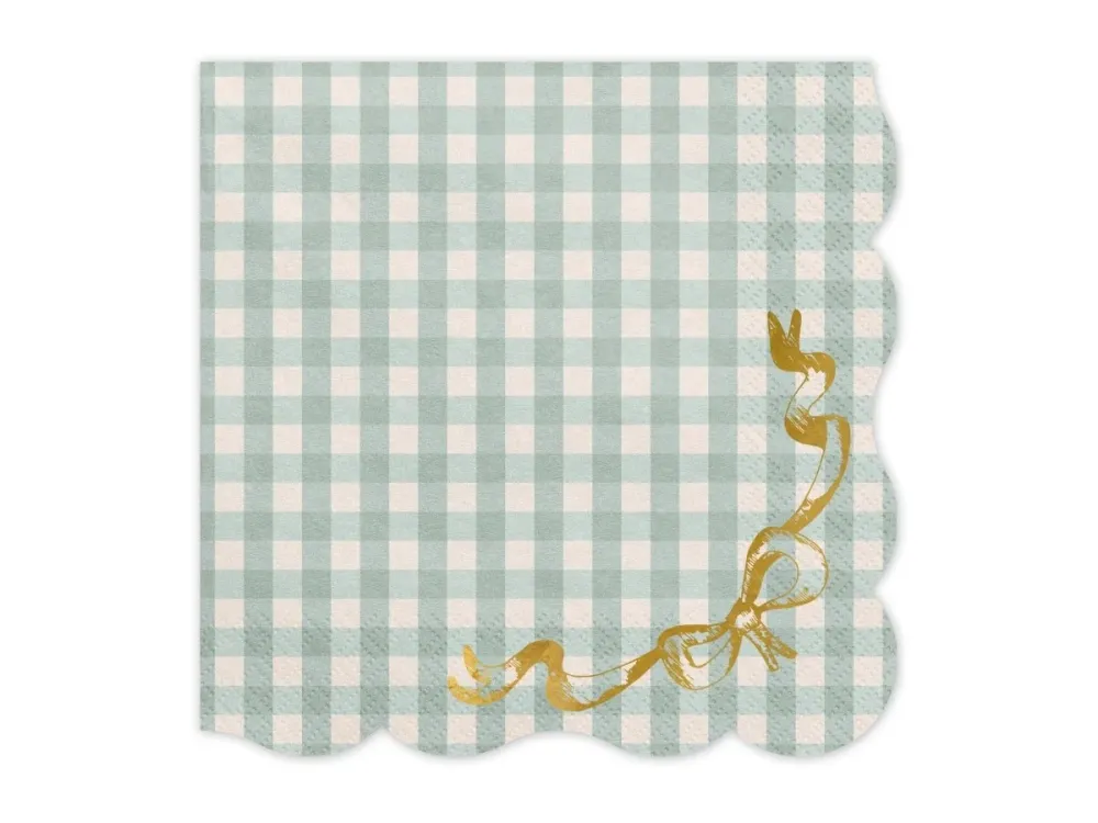 Siniset lautasliinat ruudullinen keulalla 33cm 12kpl